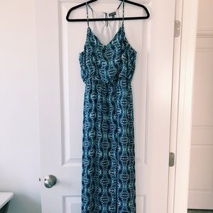 Blue Pattern Maxidress